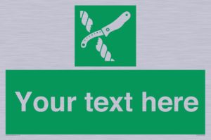 Custom sign safe condition Liferaft knife